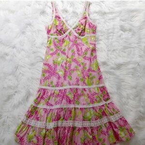 Lilly Pulitzer Pink and Green Monkey Print Dress